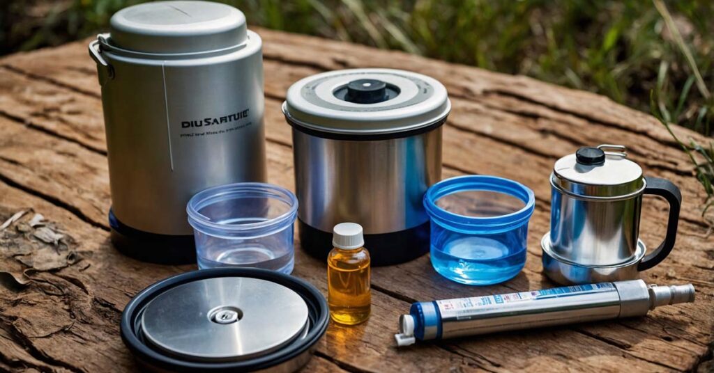 Comparison of water purification methods for camping