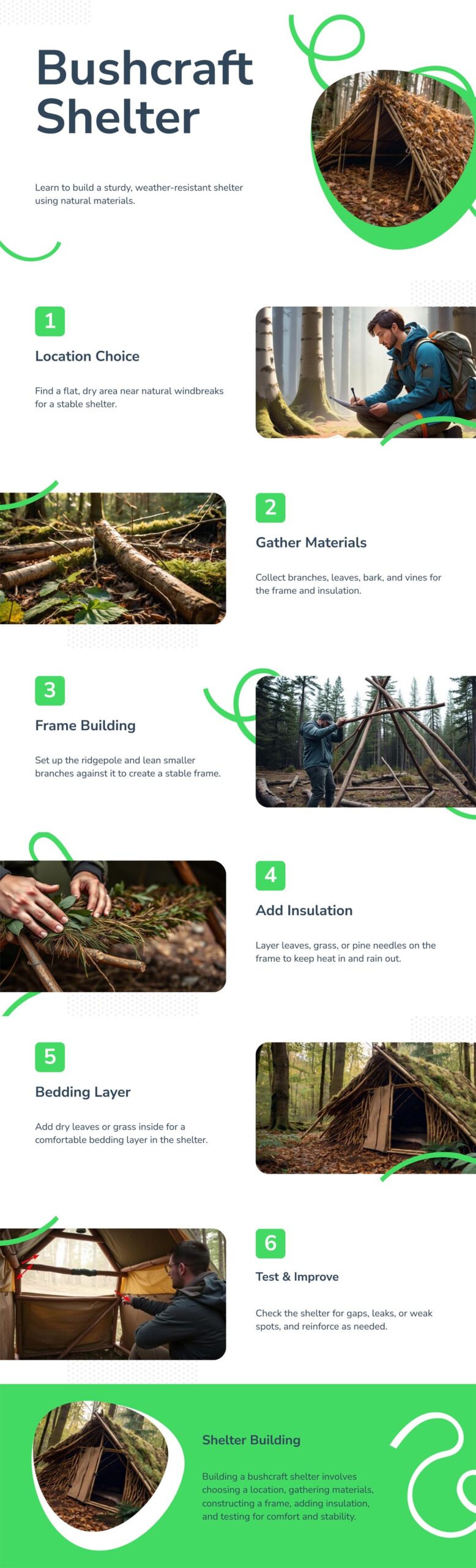 Bushcraft Shelter Infographic