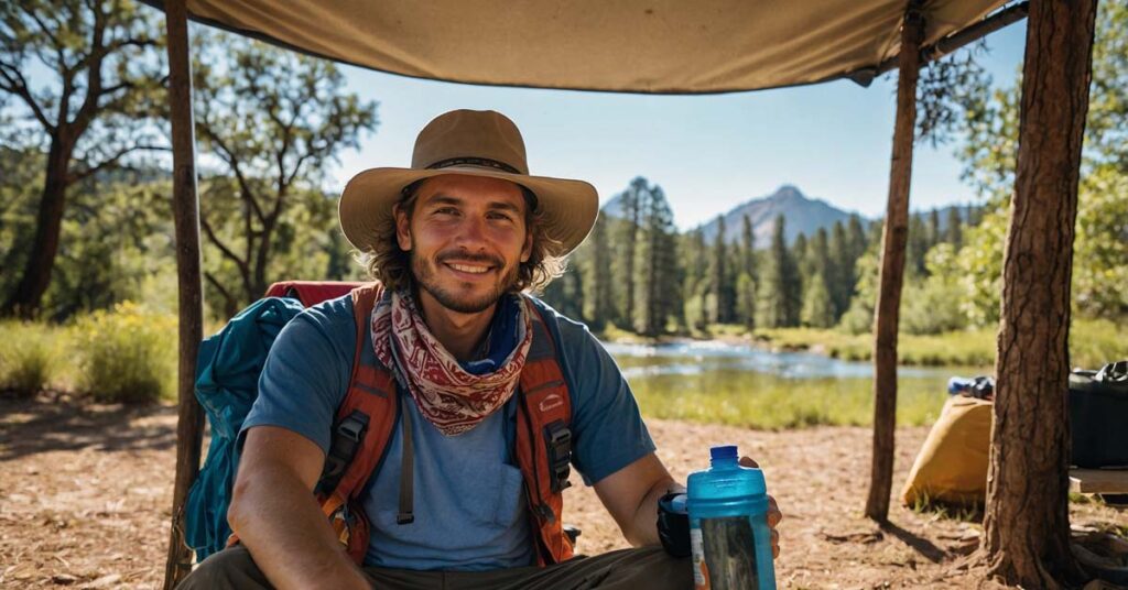 Stay cool while camping in hot weather: using a bandana for instant cooling