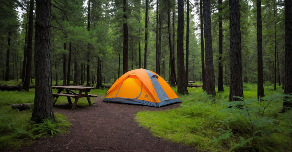 A well-chosen campsite away from wildlife corridors and water sources to avoid wildlife encounters while camping