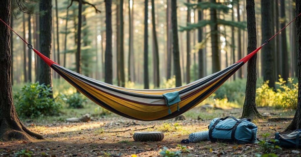 Hammock camping definition on the image