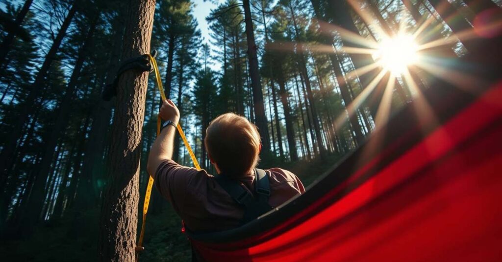 Measuring height and distance for hammock setup