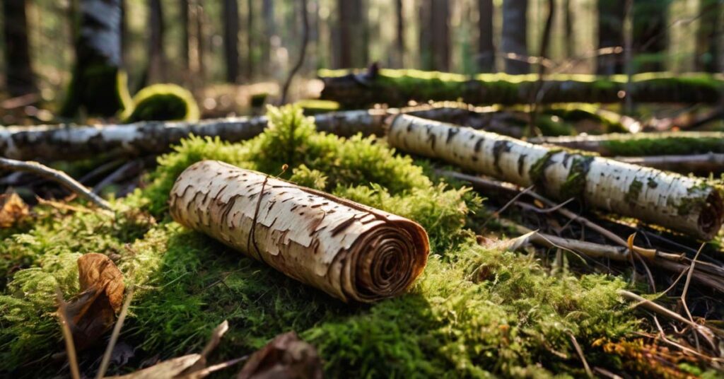 Natural tinder materials for bushcraft fires