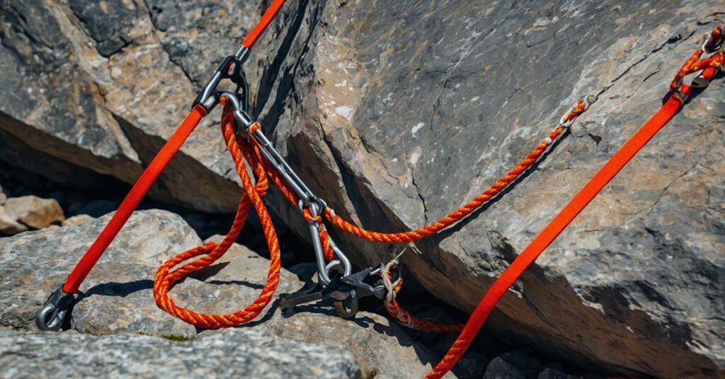 Securing a tent on rocky ground using rock anchors