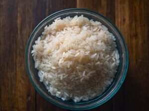 Soaking sticky rice for Thai Grilled Sticky Rice