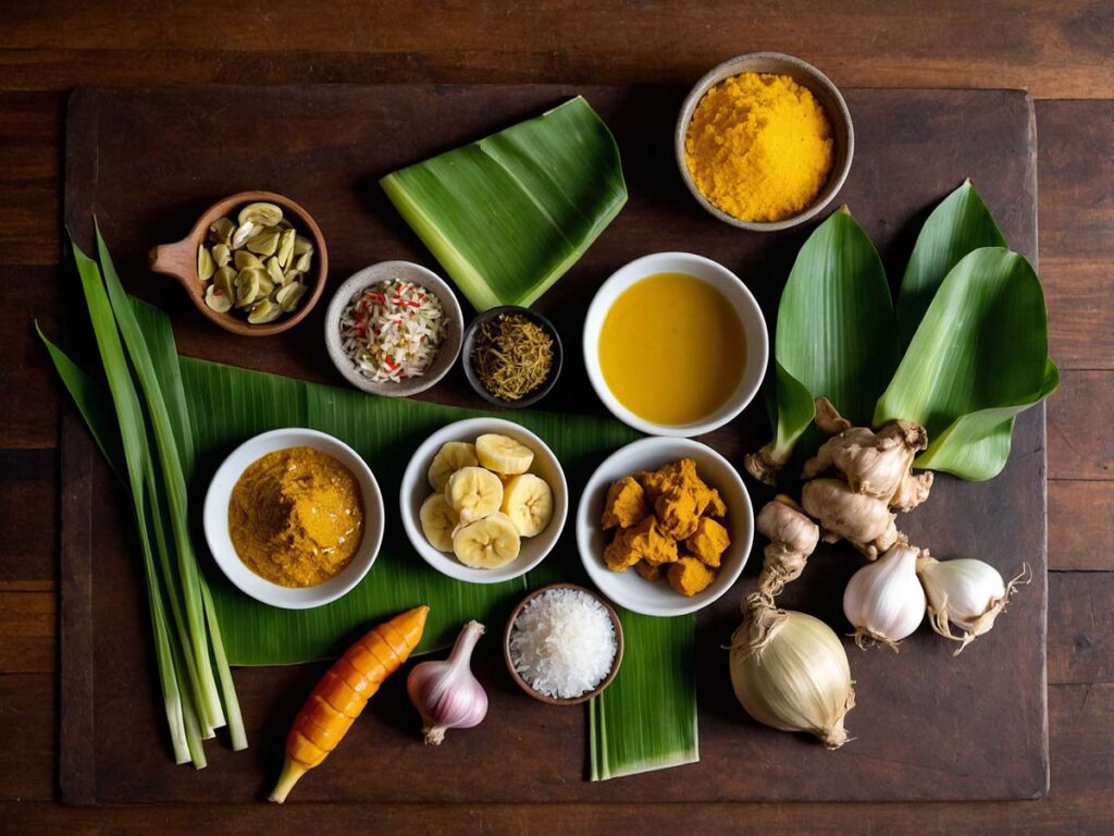 Ingredients for Thai Banana Leaf-Grilled Chicken with Turmeric