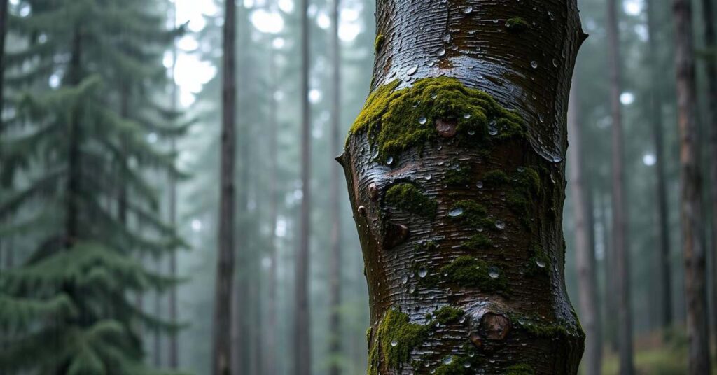 Using tree growth patterns and moss to determine direction in the forest