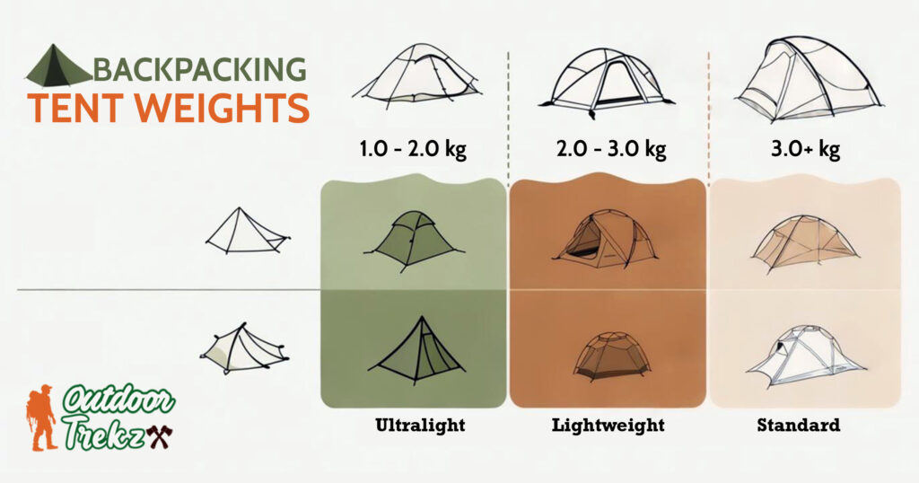 Backpacking Tent Weight Infographic