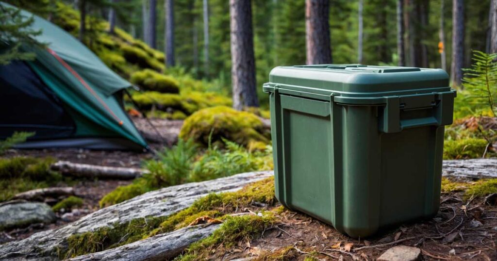 Bear-proof food storage container for safe camping in wildlife areas