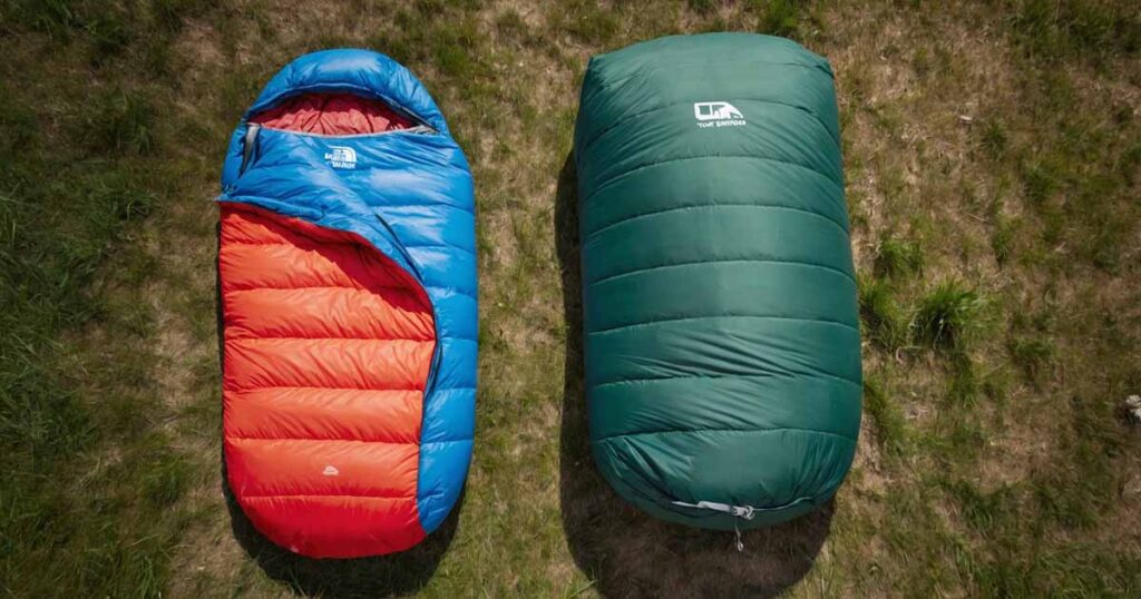 Comparison of down and synthetic insulation in camping sleeping bags