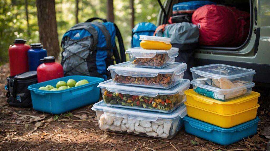 Organized packing and storage strategies for camping food