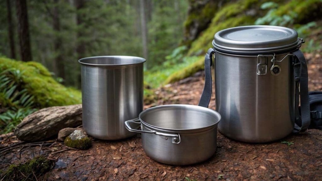 Comparing the weight of lightweight and heavy camping pots