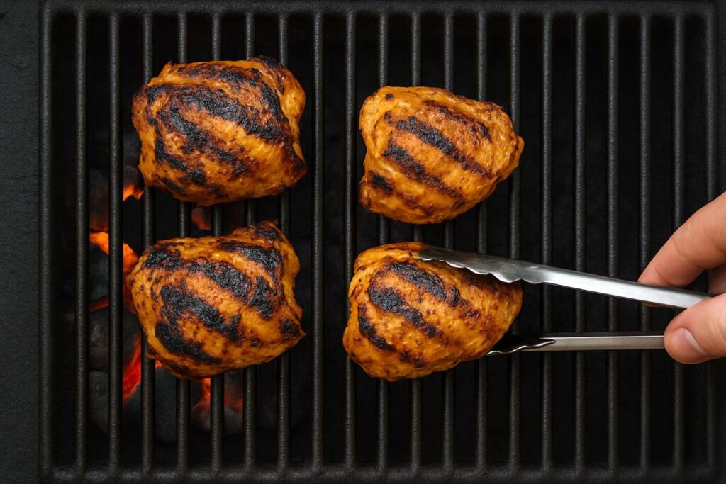 moving grilled chicken to indirect heat zone